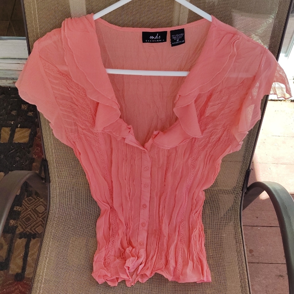 Moda Women's Pink Ruffled Top - Picture 2 of 4
